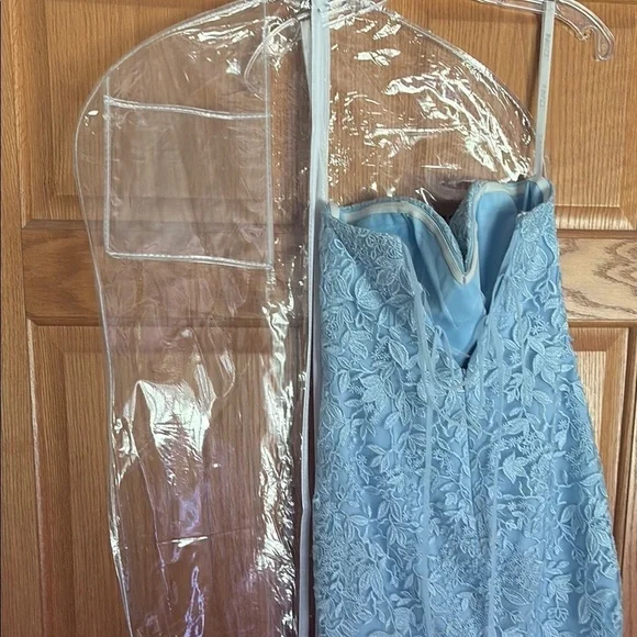 Jovani Light Blue Embroidered Strapless Lace Up Homecoming Dress Size 2 - Picture 9 of 9